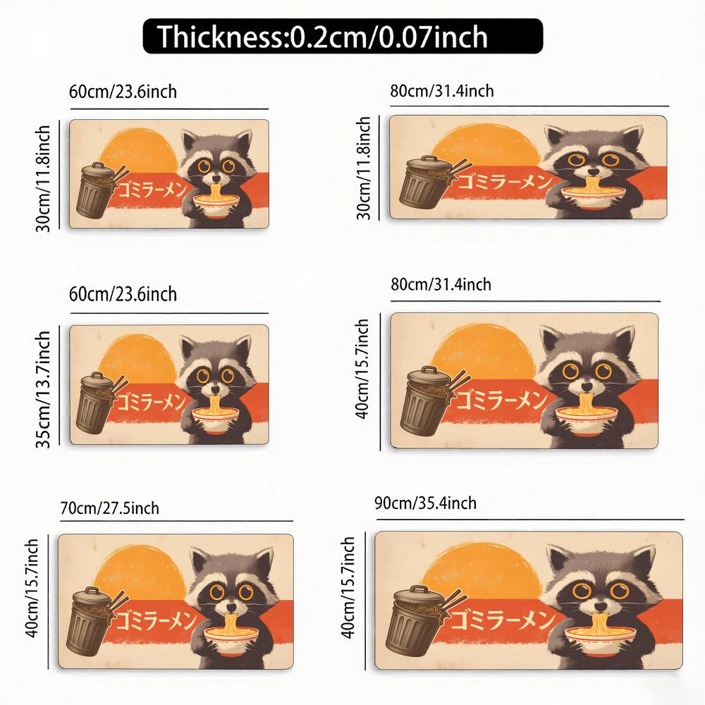 Vintage Cat Ramen Magic Party Game Mat Durable Rubber for MTG&TCG Games 35X60cm Mouse Pad Office Desk Mats Party Friendly Design