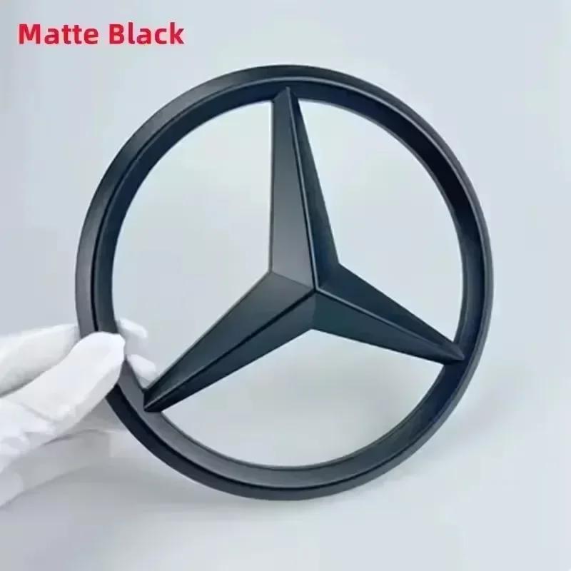 

Car Sticker For Benz Hot ABS Car Front Grille Badge Decal Cover Emblem for Mercedes Benz W204 W205 W210 W211 W212 W213 C E Class 18.8CM матовий чорний колір