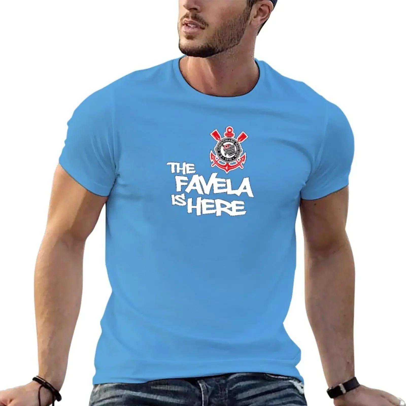 

Camisa do Corinthians The favela is here T-Shirt sports fans plain fitted t shirts for men S