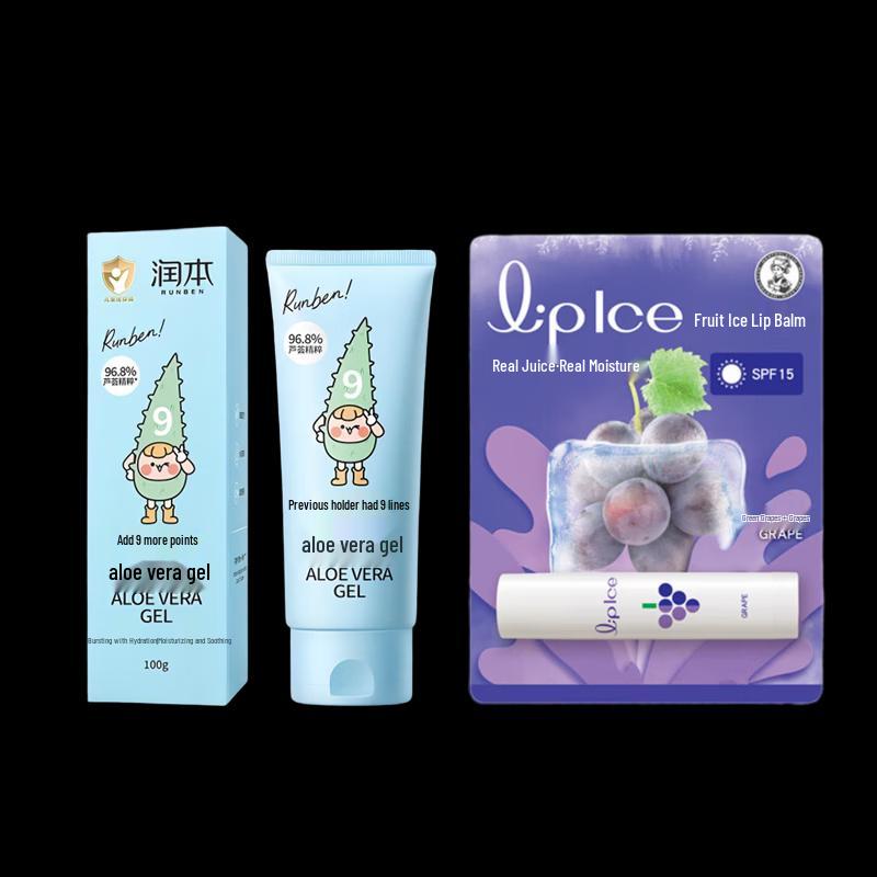 

Mentholatum Fruity Lip Balm Duo & Aloe Vera Gel Set
