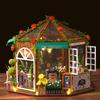 Wooden Doll House Miniature House Kit Handmade 3D Puzzle Assemble Building Model Toys With Furniture Lighting For Christmas Gift