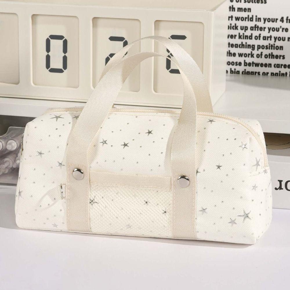 Multi-layer Star Dots Pencil Case Pencil Pouch Cloth Stationery Bag  School Supplies