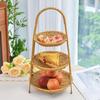 Fruit Tea Tray: Multi-layer Basket, Snack Plate, Brazier for Boiling Tea, Dried Fruit Display, Imitation Rattan Weave, Perfect for Afternoon Tea.