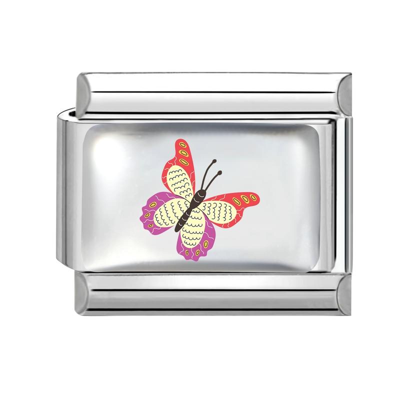 New Lovely Heart Envelope Rose Butterfly Cherry Charm Links Fit 9mm Italian Bracelet Women Men Making DIY Jewelry Gifts