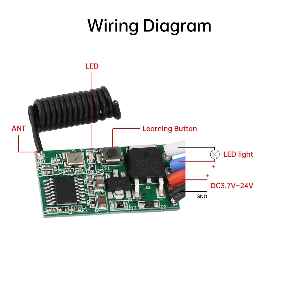 DC 1V-11V Wide Voltage Universal RF Module Miniature Wireless Transmitter-Receiver Module 111MHZ
