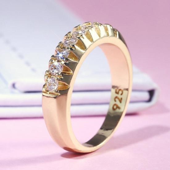 Women Fashion Jewelry Creative Finger Decoration Alloy Single Row Geometry Ring for Wedding