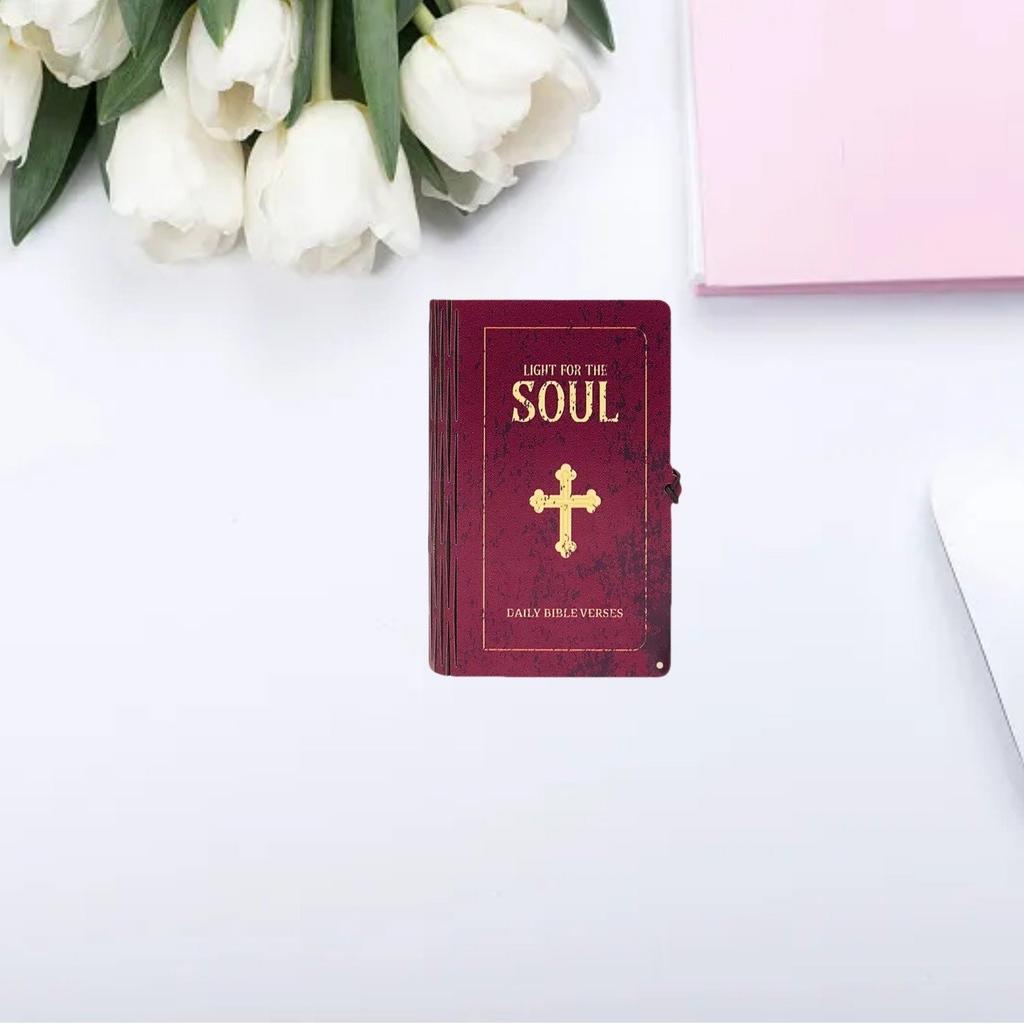 Handmade Bible Verse Cards Box (90 Pcs), Bible Verses With Wooden Box