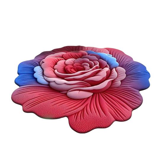 Floral Plush Floor Mat 3D Realistic Flower Design Non-Slip Absorbent Bath Mat Quick-Dry Bathroom Rug for Bedroom Entryway Vanity Area