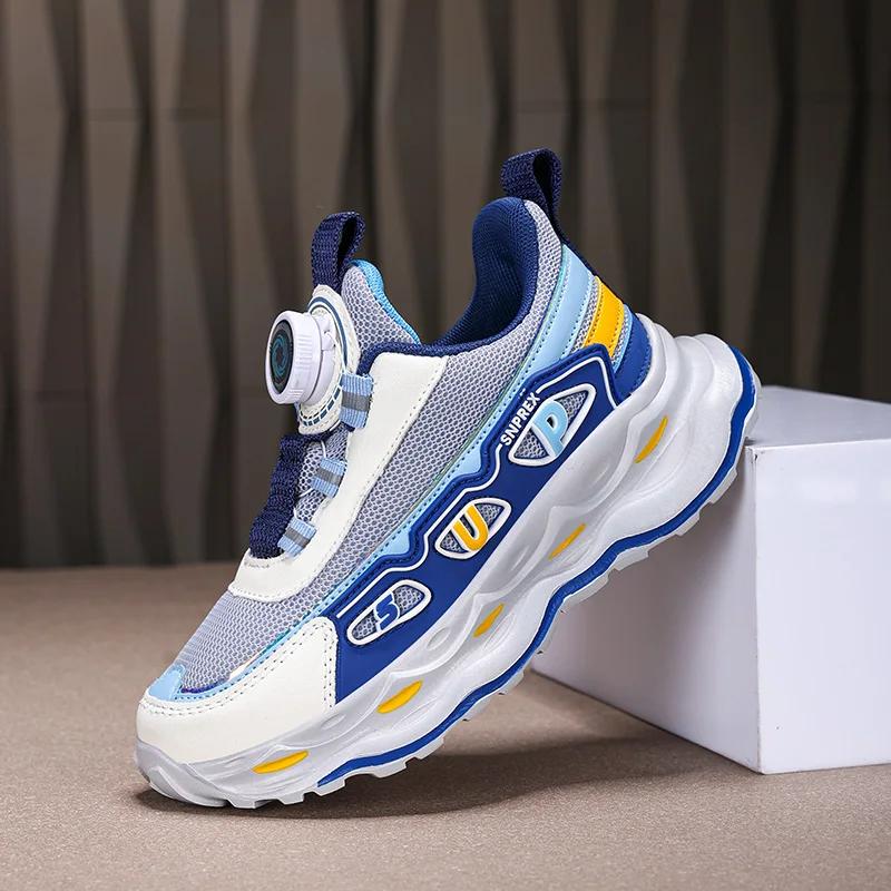 Children's Shoes Fashion Children's Sports Shoes New Lightweight Student Mesh Surface Breathable Leisure Cushioned Running Shoes