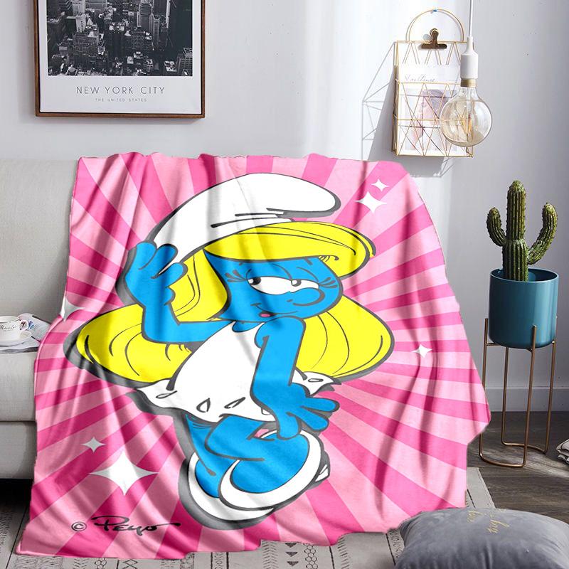 Smurfette's Adventure Throws Blanket Flannel Blankets Plush for Couch Bed Gifts for Men Women Travel picnic blanket Christmas fan gifts