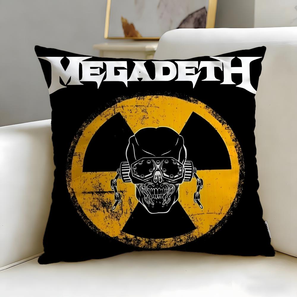 classic band Megadeth Cushion Cover Soft EasyWash Pillow Case Versatile for Couch Bed Travel and Office