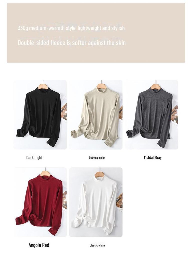 Sous-pull thermique en velours allemand pour femme:  Haut de gamme, Embellissant la peau, Parfait pour l'automne et l'hiver.