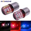 10PCS 1157 Led  BAY15D P21/5W  Double Color Strobe LED 3014 42 LED Flash Light Brake Blink Light Lamp Bulb Red White Blue
