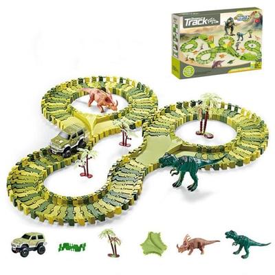 Autodráha pro děti, Hračka autodráha dinosaurus pro chlapce dítě 3 4 5 6 let, Flexibilní autodráha dinosaurus pro děti elektrická
