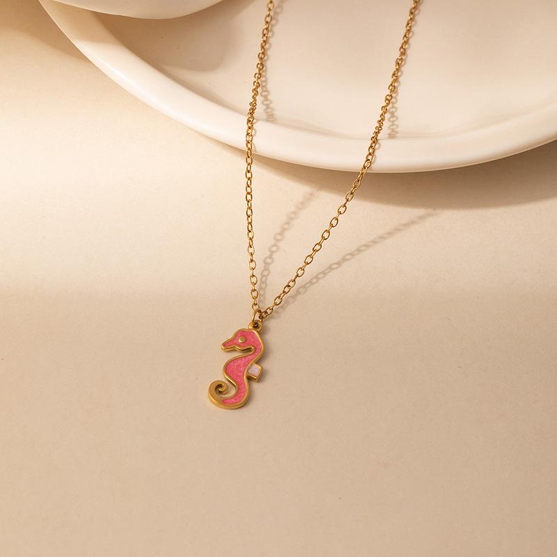 Ocean Series Starfish & Seahorse Necklace - Women's Light Luxury Dolphin Clavicle Chain DIY Jewelry.