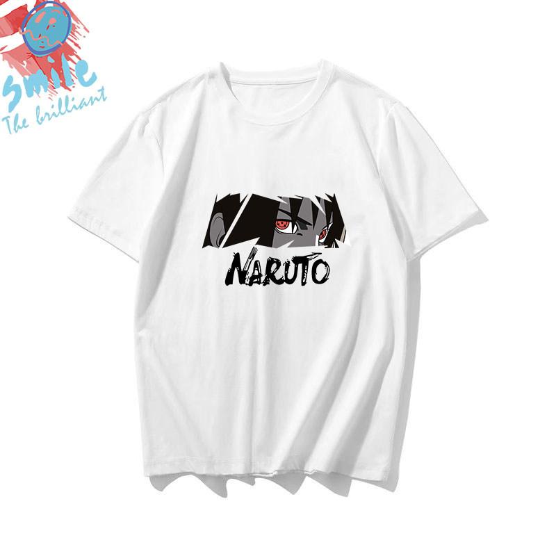 White Childrens Tshirt Japanese Anime Naruto Peripheral Pure Cotton Printed Parentchild Outfit Summer Casual Loose Tshirt