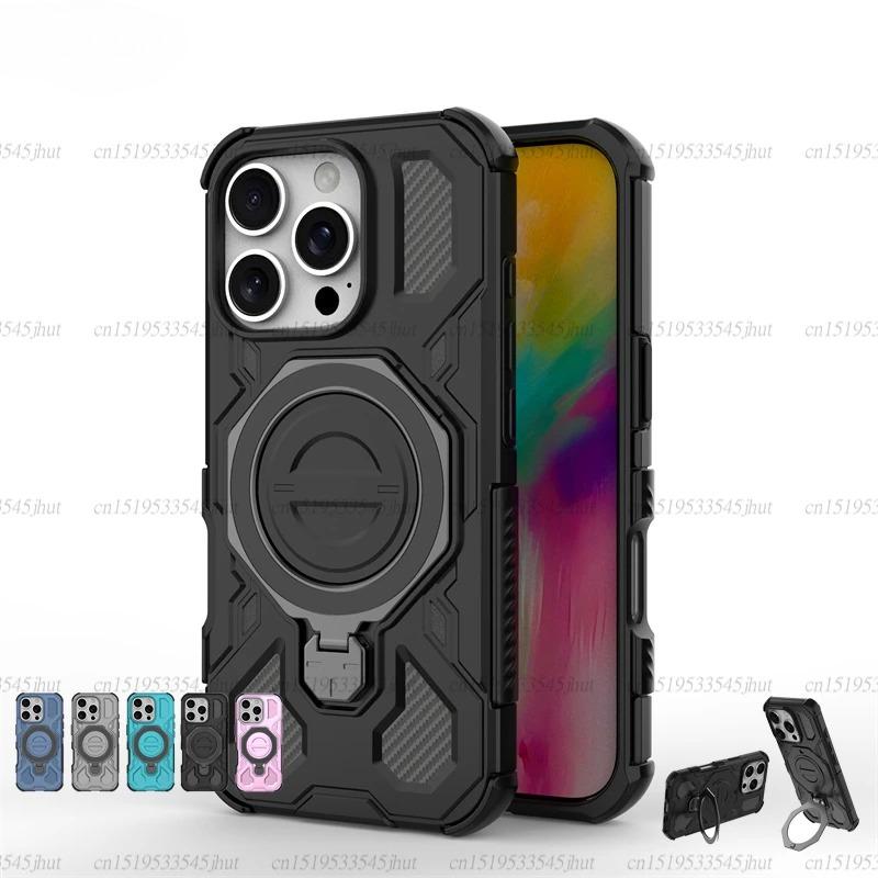 Magnetic Wireless Charge Cover For iPhone 15 16 17 Pro Max 16e Phone Holder Case iPhone 16 Pro Cover For iPhone 16 Pro Max Case