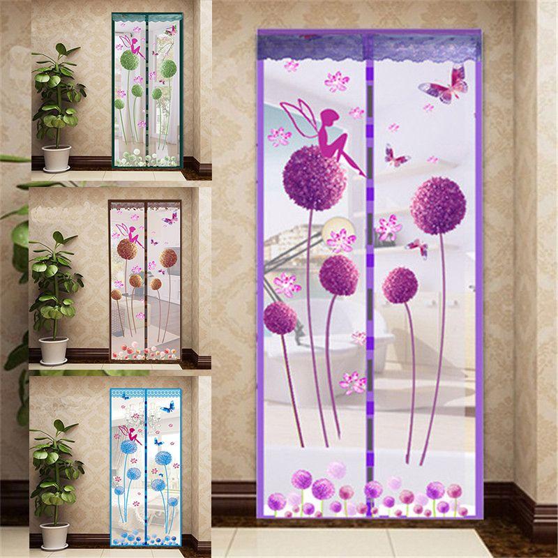 Elegant Dandelion Mosquito Door Net With Magnetic Mesh For Insect Protection