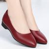 Women Cute Sweet Pointed Solid Black High Heel Soft Leather Shoes Classic  Spring Summer Soft Block Heel Pumps