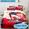 Custom Name 3PCS Anya Sweet Fan family Bedding Set, Including 1pc Duvet Cover And 2pcs Pillowcases, Suitable for dorms and bedrooms Gift