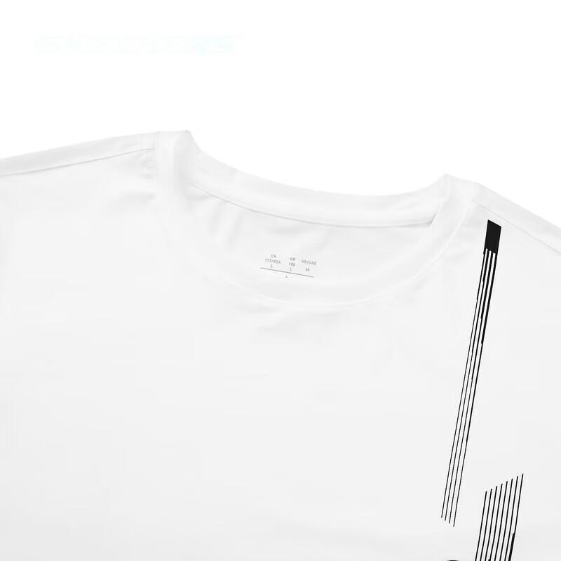 Skechers Fitted Pullover Round Neck Printed Short Sleeve T-Shirt Men Tops Bright-White P324M035-0019