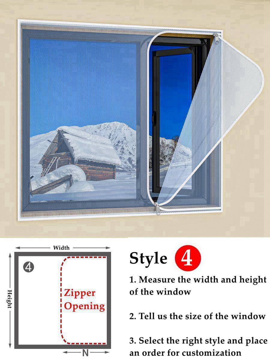 

Windproof Sealing Film Household Winter Doors and Window Insulation Film With Zipper Self-Adhesive Window Heat Protection Screen W155cm x H155cm&Zipper