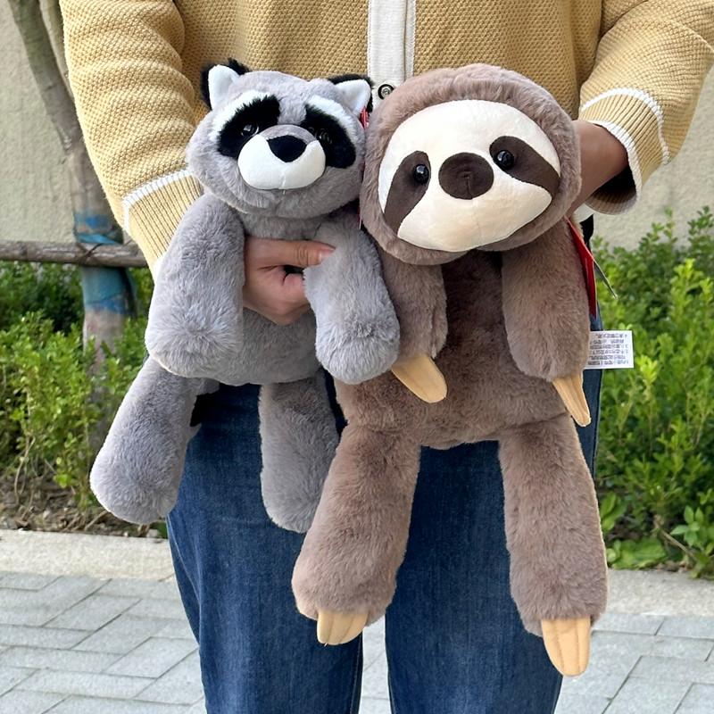Hockendes Faultier Plüschtier Fuchs Kleiner Waschbär Krokodil Puppenkissen Kindergeburtstag Weihnachtsgeschenk Maschen Kawaii Stofftier