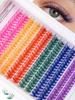6-Kleuren Gemengde Enkele Wimperplukjes D Rol 14 mm Kleur DIY Wimperplukjes Regenboogkleur Herbruikbare Enkele Segmenten Nepwimpers