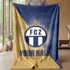 Custom Text Flannel Throw Blanket, Lightweight Cozy Bed Sofa BlanketFC Zürich