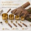8Pcs Gold Brown Measuring Spoon Set Wooden Handle Baking Measuring Tool  Cooking Baking Bartending