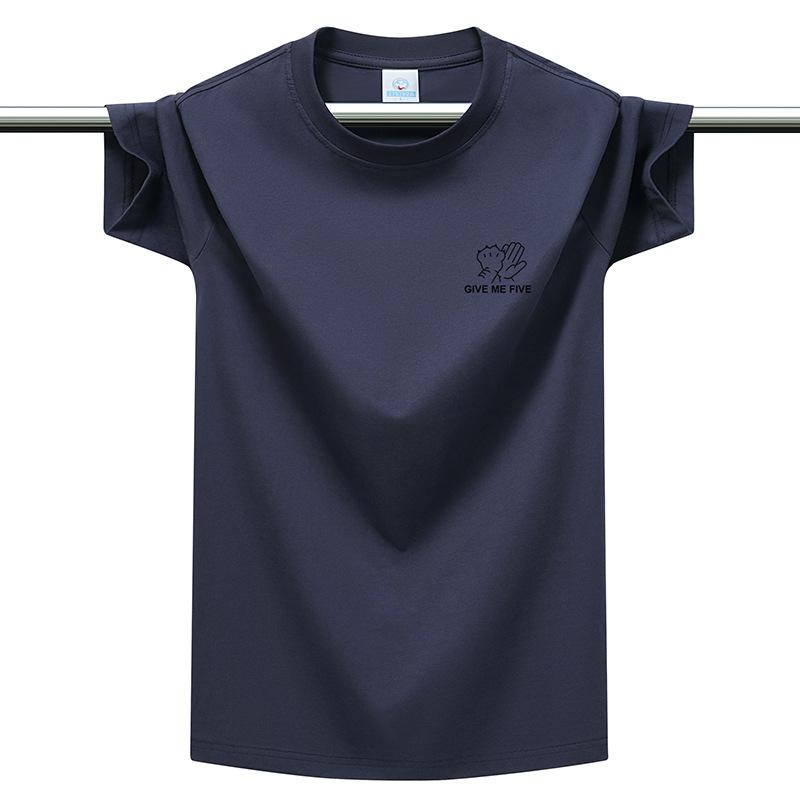 Herren Plus Size Baumwoll-T-Shirt Einfach Rundhalsausschnitt Kurzarm Locker Atmungsaktiv Sommer Freizeit Oberteile M-6XL