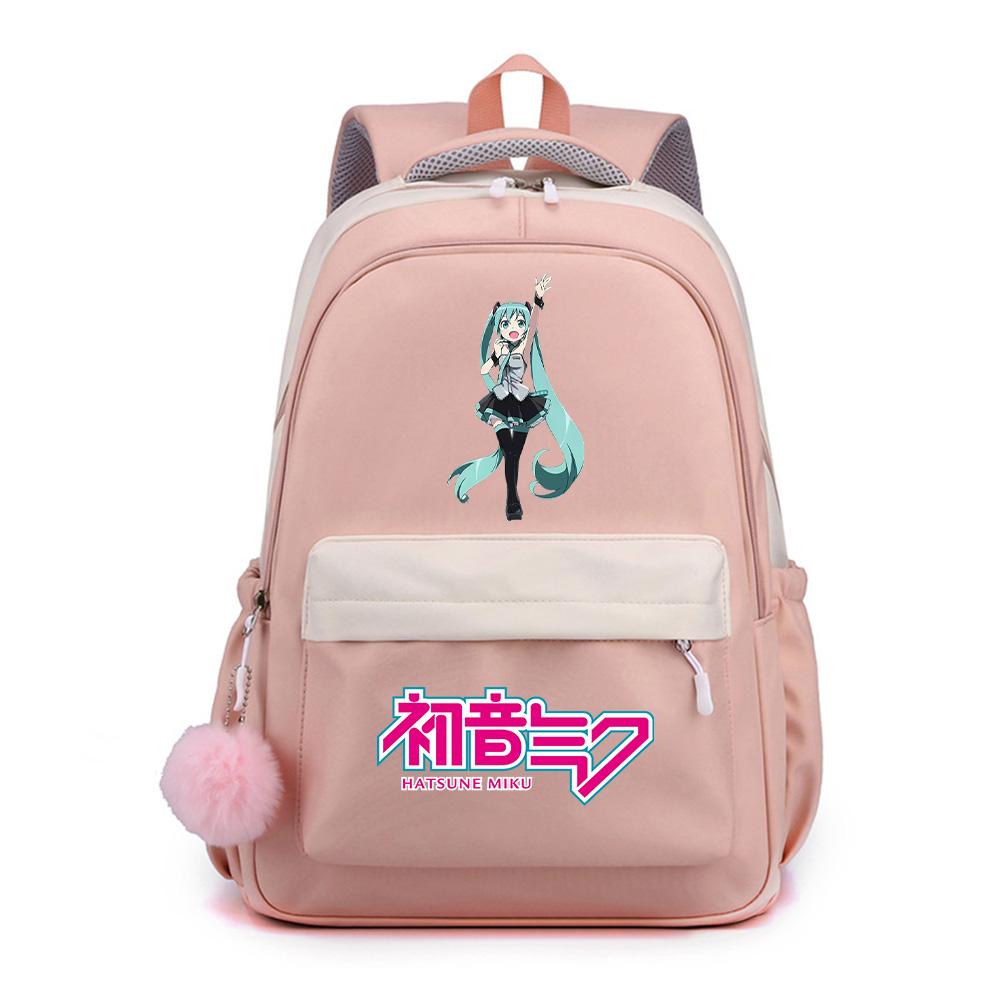 Anime Cartoon Hatsune Miku Printed Large Capacity Waterproof Backpack for Teenger Student Girl Boy Schoolbag Bookbag Kid Gift Travel Bag