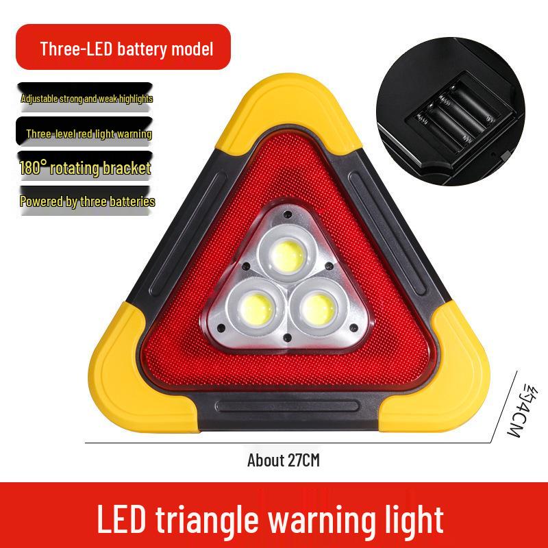 Solar-Powered Car Warning Triangle Light for Emergency Safety