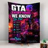 Wandkleed - GTA VI Vice City Neon Palm Zonsondergang Retro Gamer Poster voor Cadeau aan Fans