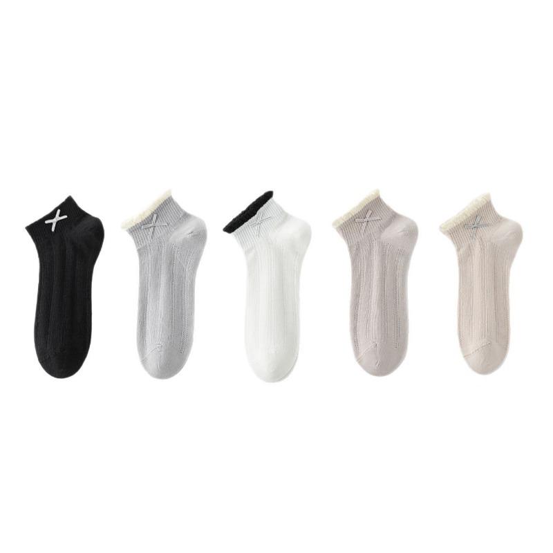 Ladies Spring and Summer with Small Fresh Bow Short Tube Cotton Socks