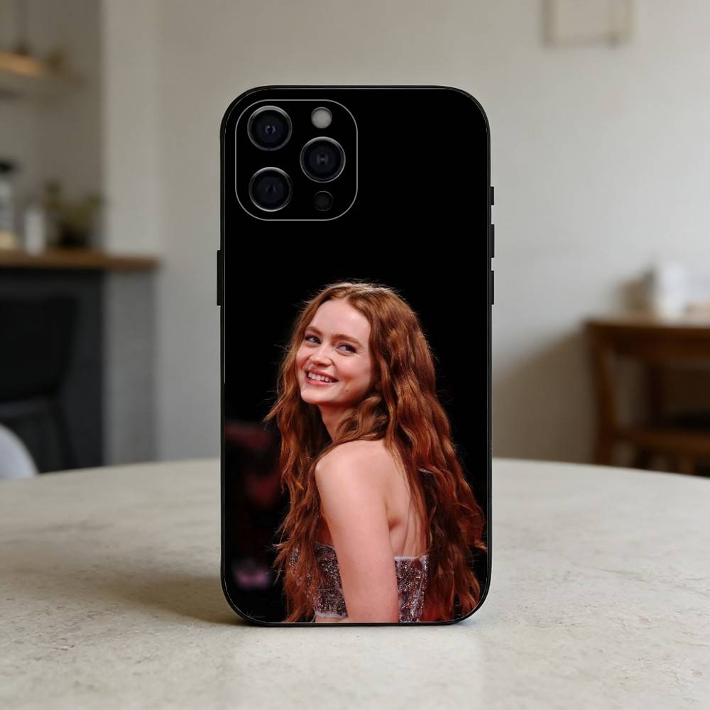 S-Sadie Sink Phone Case For iPhone 17,16,15,14,13,12,11 Plus,Pro Max,SE4Soft Silicone Black Cover