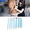 9Pcs   Acrylic Silicone Craving Pen Aluminum Tube Handle Pottery Clay Sculpture Tool #1