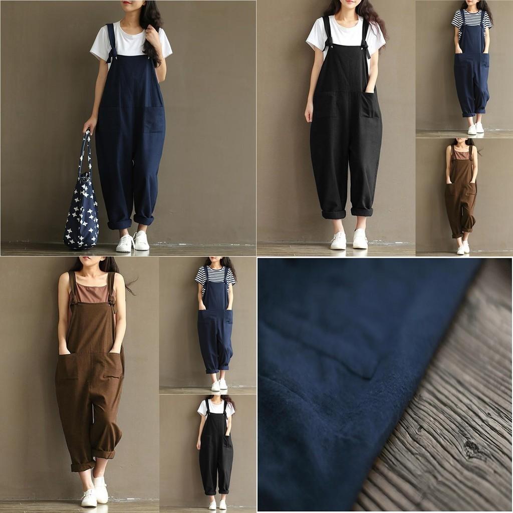 Stylish Womens Loose Jumpsuit With Comfortable Sleeveless Design And Wide Leg Fit