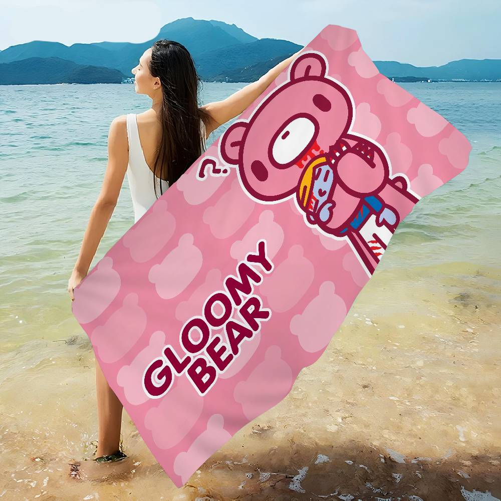 G-Gloomy B-Bear Microfiber Beach Towel Absorbent Quick Dry Soft Yoga Swimming Resort Mountain Climbing Towel