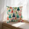 1Pc Retro Style Cushion Cover Multicolor Christmas Tree Print Pillowcase For Sofa Bed Living Room Decorative Throw Case 45X45Cm