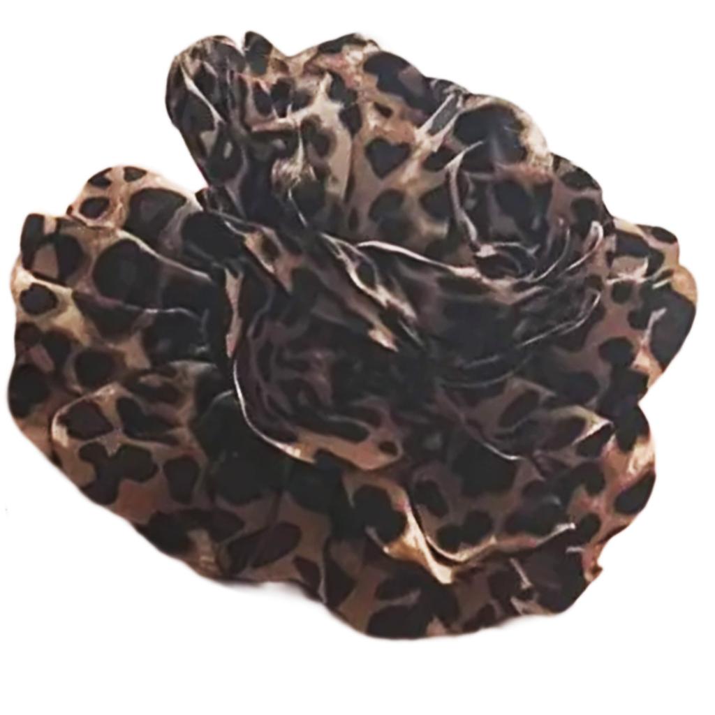 Stylish Leopard Pattern Hair Claw Popular Big Flower Jaw Clip Nonslip Hair Clamp Hair Styling Accessory for Women Girls