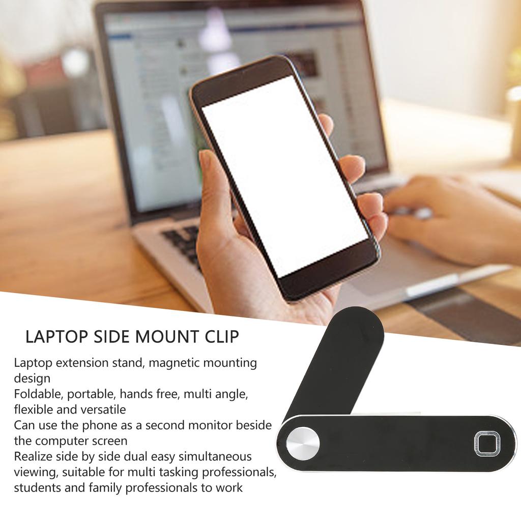 Laptop Phone Holder Strong Magnetic Aluminum Alloy Laptop Phone Stand Computer Monitor Expansion Bracket