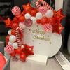 Christmas-themed Balloon Candy, Cane, Lollipop Shaped Red and White Balloon Set Decoration
