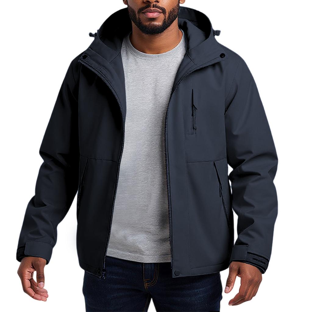 Men'S Loose Half Zipper Hooded Sweatshirt And Submachine Jacket
