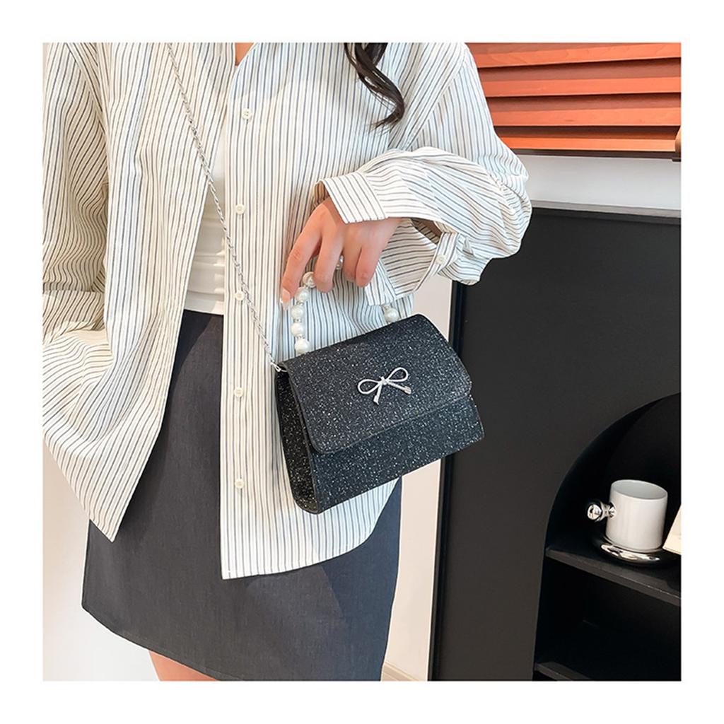 Pink Tote Bowknot Bags Women Single Shoulder Crossbody Bags Niche Fashion Cute Small Square Bag