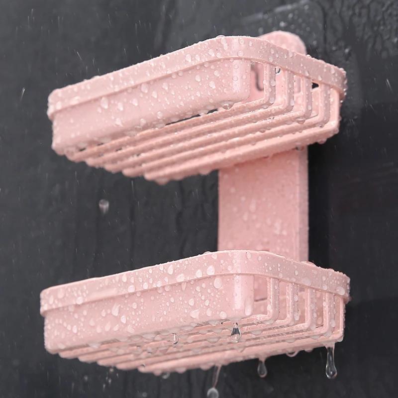 Creative Drain Rack Wall Hanging Multifunctional Soap Box High Quality PP Soap Rack Soap Container Punch-free Athroom Rack