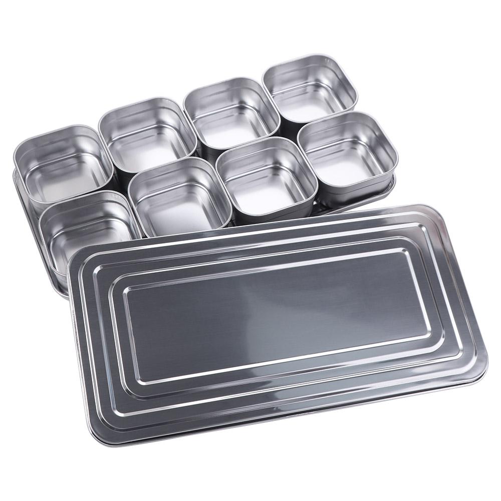 Edelstahl Lebensmittelzubereitungsbox Rechteckige Dessert-Zutatenbox Hot Pot