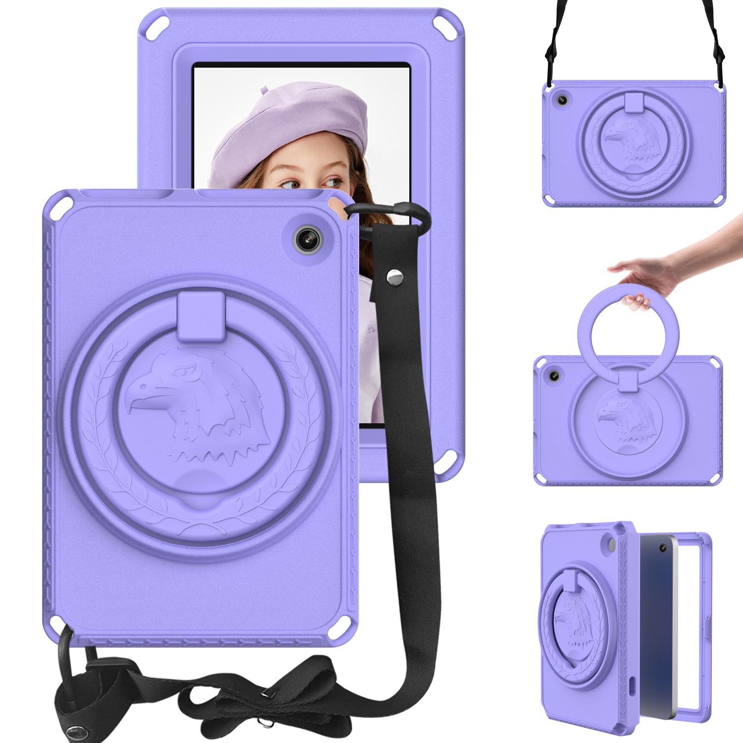 

For Amazon Fire 7 (2022) Case with Shoulder Strap/Waterproof Screen Protector EVA Tablet Case Light Purple