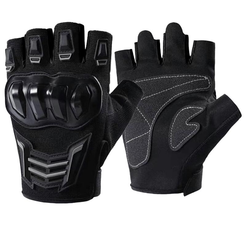 Bituozhe Unisex Hard Shell Half-Finger Cycling Gloves