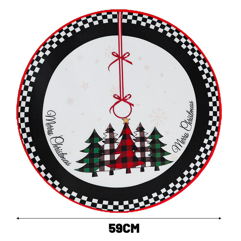 Christmas Tree Skirt Cartoon Crystal Velvet Xmas Rug Crafts Tree Surround Base Skirt Home Party Atmosphere DIY Scene Layout Prop